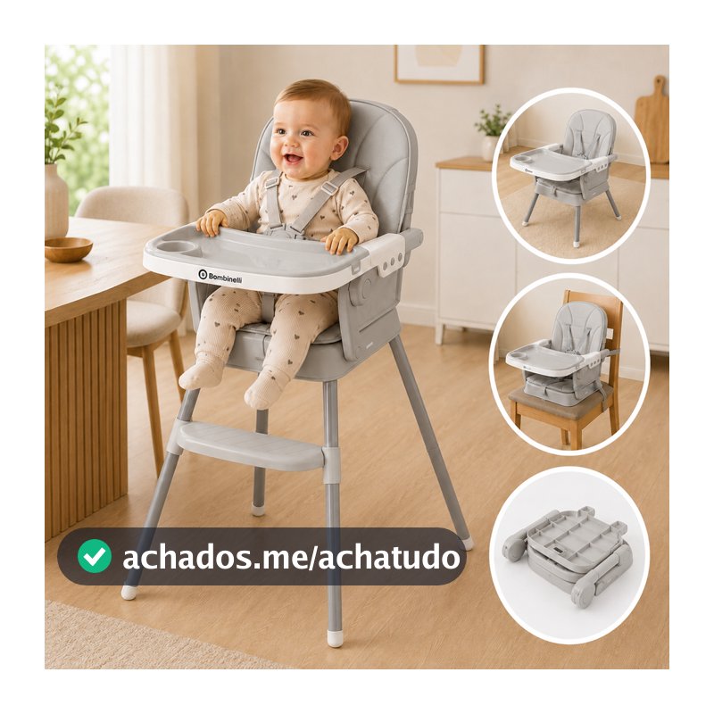 Cadeira De Alimentação Infantil Acolchoada 3 Em 1 Portátil