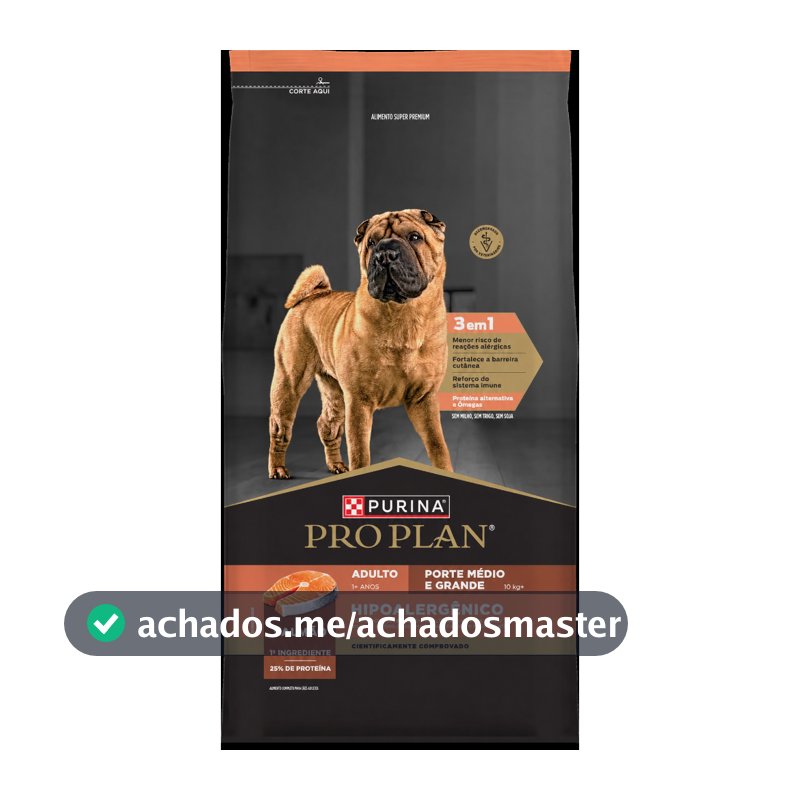 Pro Plan Ração Hipoalergênico Cão Adulto Porte Médio e Grande Salmão - 10,1kg