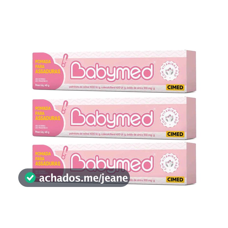 Kit 3 Babymed Rosa Pomada Assaduras 100mg - 45g - Cimed