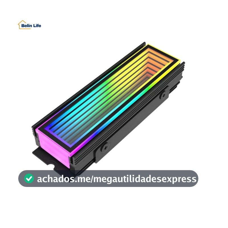 Dissipador SSD M.2 2280 NVMe Delta-CN510 ARGB 5V 3 Pinos Aura Sync