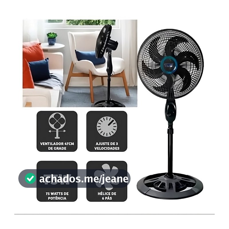 Ventilador Novo  Com Ajuste de Altura Ventilador de Pé Suporte - 110v/220v