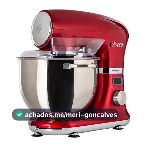 Batedeira Planetária Digital Oster Bowl Inox Vermelha