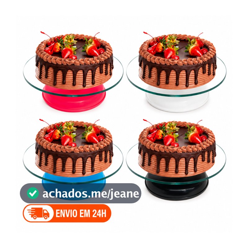 Bailarina Para Bolo De Vidro Profissional Confeiteira Duplo Rolamento Base De Silicone Silver Chef