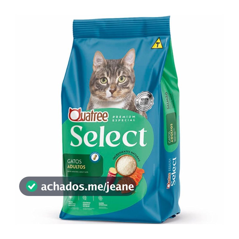 Ração Quatree Select Gatos Adultos Sabor Salmão e Arroz 10kg