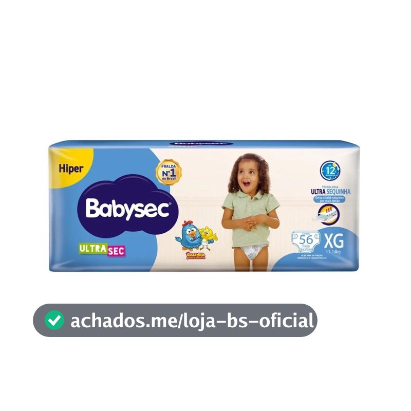 Fralda Babysec Hiper Galinha Pintadinha XG 56 Unidades