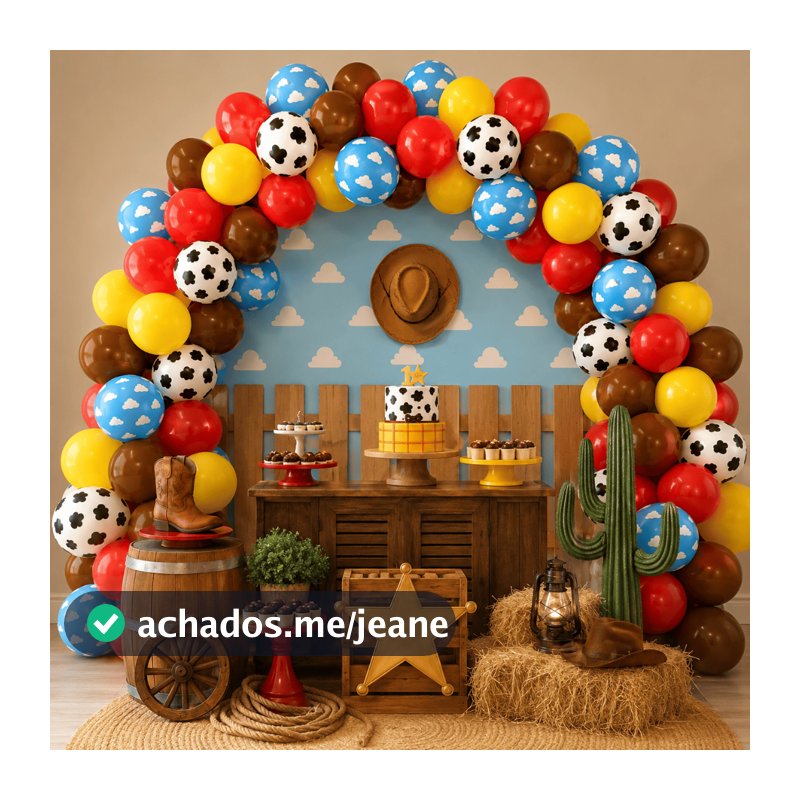 Kit 60 Balões Bexigas Para Festa Tema Fazendinha Cowboy