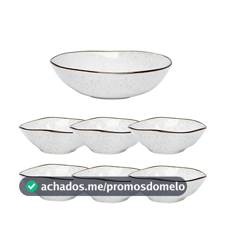 Jogo com 1 Saladeira E 6 Tigelas Oxford Ryo Maresia