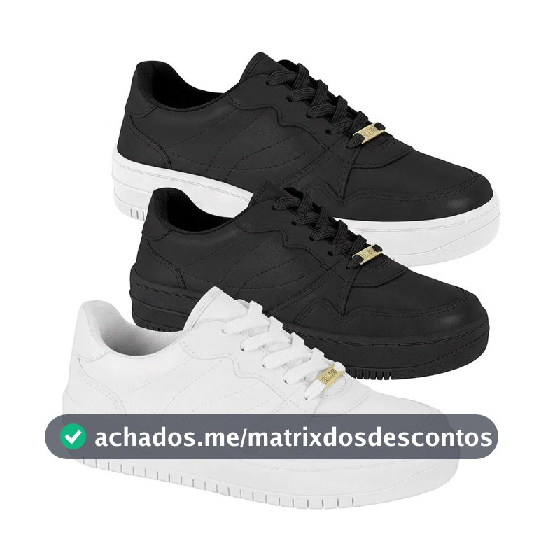 Tênis Vizzano Feminino Casual Plataforma Macia Confortável Dia Moda Passeio Leve Conforto Flatform