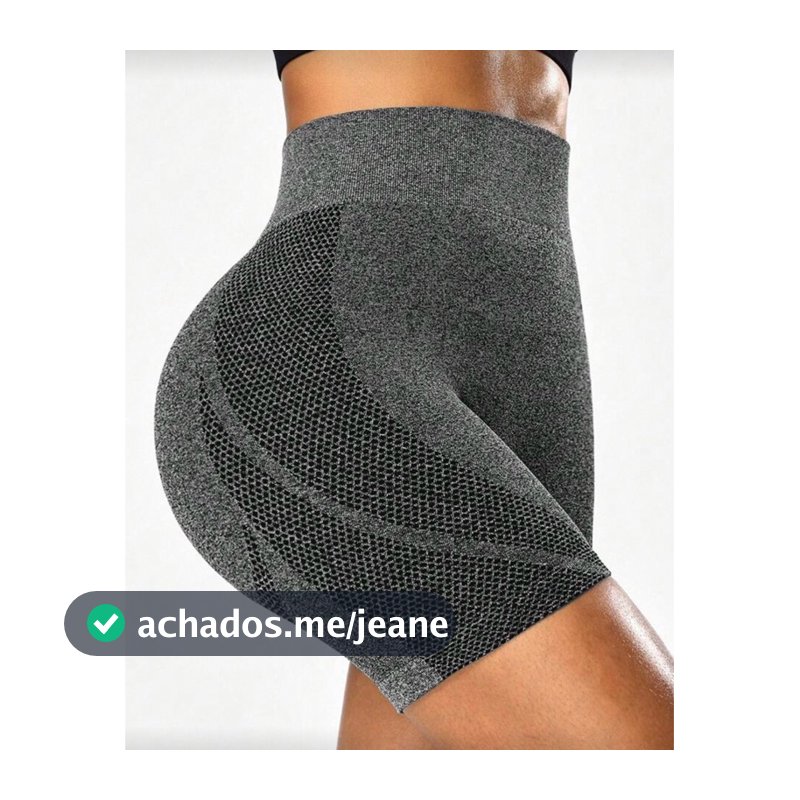 Shorts de Exercício Sem Costura de Cintura Alta Cinza para Mulheres, Uso Diário