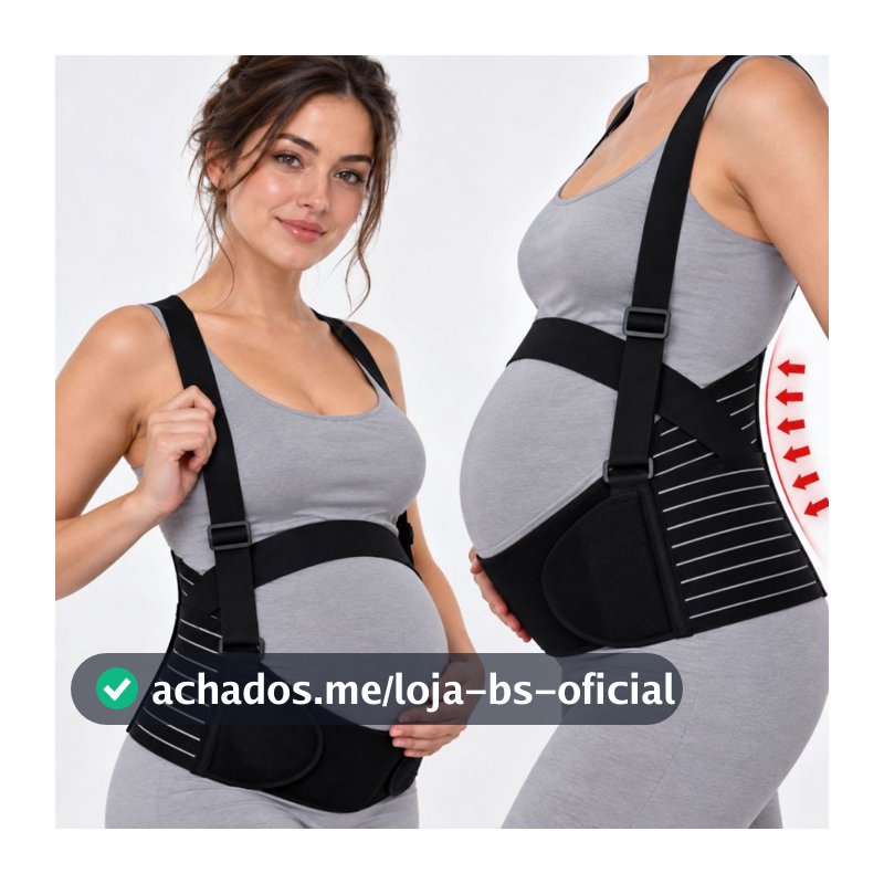 Cinta Gestante 3 em 1 Suporte Barriga Lombar Faixa Gravidez Suspensório Ajustável Sustentação Alça