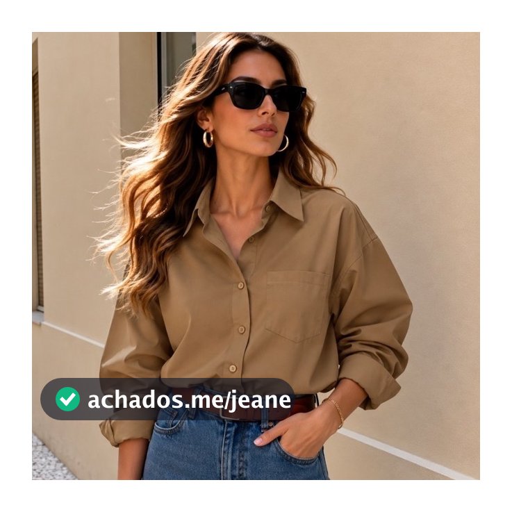 Camisa Feminina Elegance Manga Longa Social Casual Botões Bolso Elegante Tecido Marrante P M G