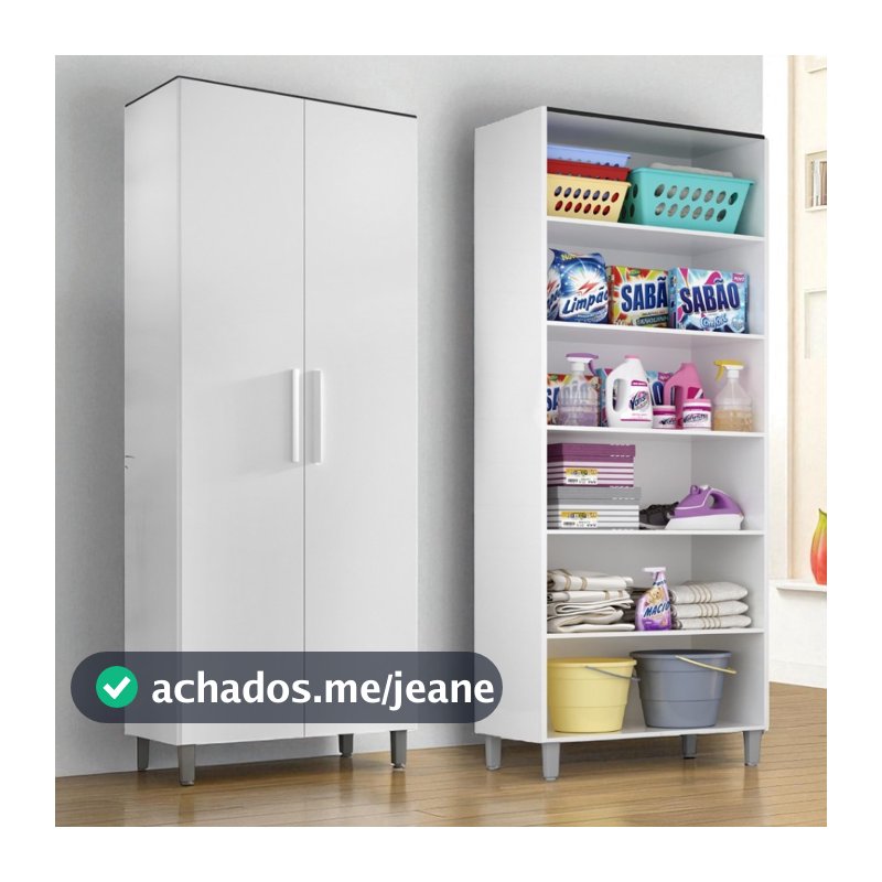 Armario de Lavanderia Melissa 2 portas e 5 prateleiras 2,24m