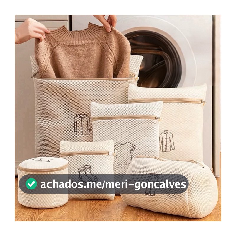 Kit 6 Saco de roupa lava espessa anti-deformação Protetor Lingerie Roupa Íntima
