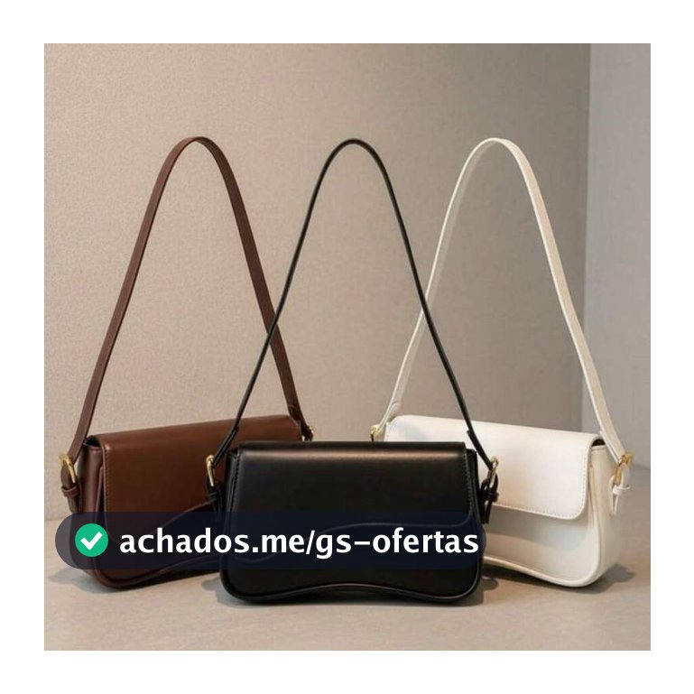 Kit 3 Bolsas Femininas Assimétrica de Ombro Baguete Meia Lua Casual Moderna Elegante Lançamento Promoção