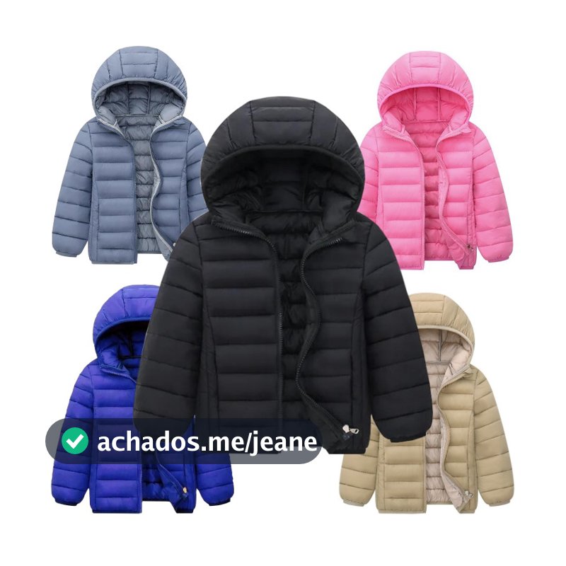 Jaqueta Leve Com Capuz Outono Inverno Casacos Quentes Adolescentes Crianças Meninas Meninos Roupas Casuais