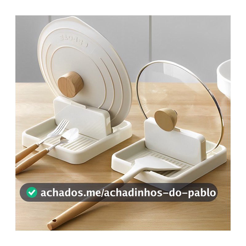 Descanso de Panela Suporte Tampas Porta Talheres Colher Espátula Organizador Cozinha