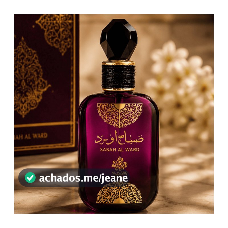Perfume Sabah Al Ward Árabe 100ml Feminino Embalagem de vidro lacrado