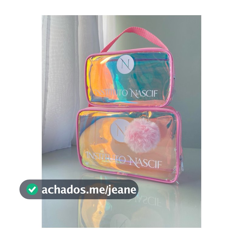 Maleta Holográfica PERSONALIZADA com logo Infantil e Adulto Unissex para Maquiagem Makes Brindes Festas Eventos Menina