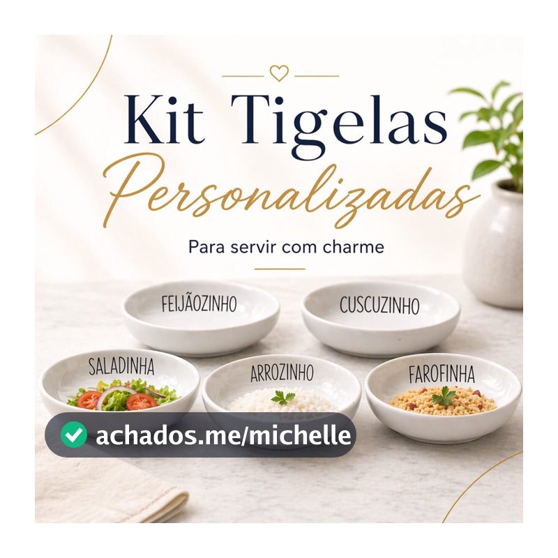 Kit 6 cubuca de Cerâmica Personalizados 400ml | para Servir, Mesa e Cozinha
