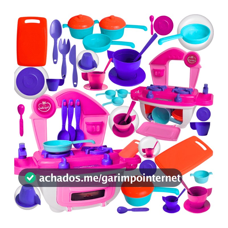 Kit Cozinha Brinquedo Infantil Fogão Forno Panelinhas Xícaras Acessórios Faz de Conta