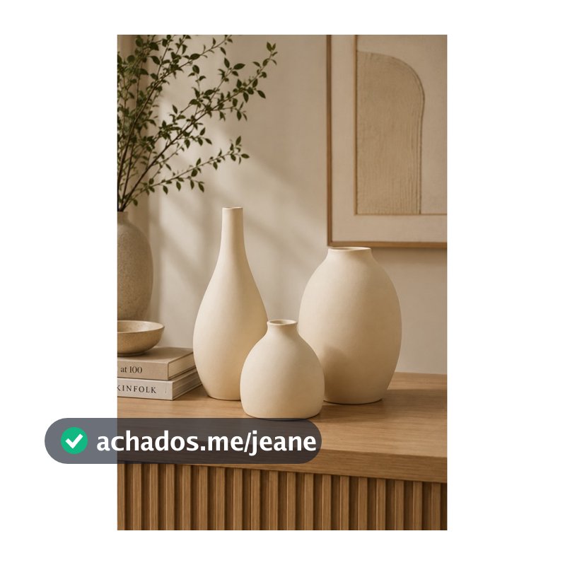Conjunto de Vasos Decorativos Modernos em Cerâmica | Kit Trio de Vasos | Trio Enfeite Decorativo