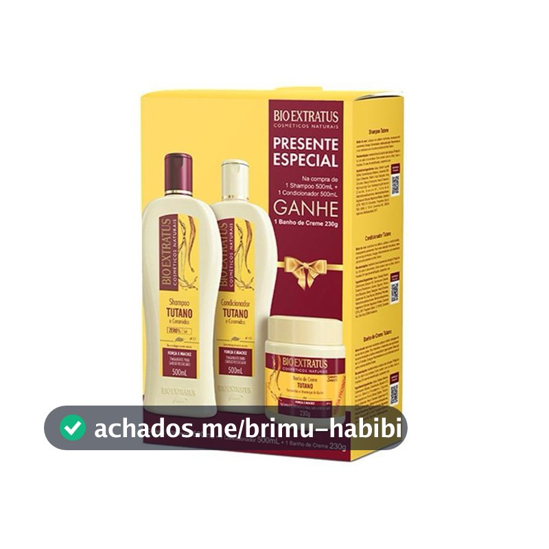 Bio Extratus Kit Tutano – Recuperação e Brilho Intenso(Shampoo + Condicionador + Banho de Creme 230gr)
