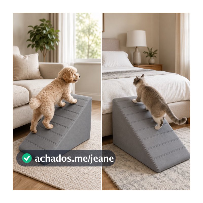 Rampinha Escadinha Escada Para Pet Cachorro Gato Animais De Estimação Ração Golden Brinquedo Pet - GF Moveis