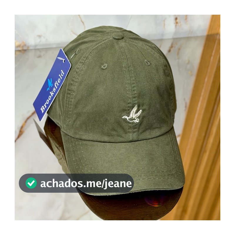 Boné Brooksfield Aba Curva Tecido Lavado com Fecho Ajustável Casual
