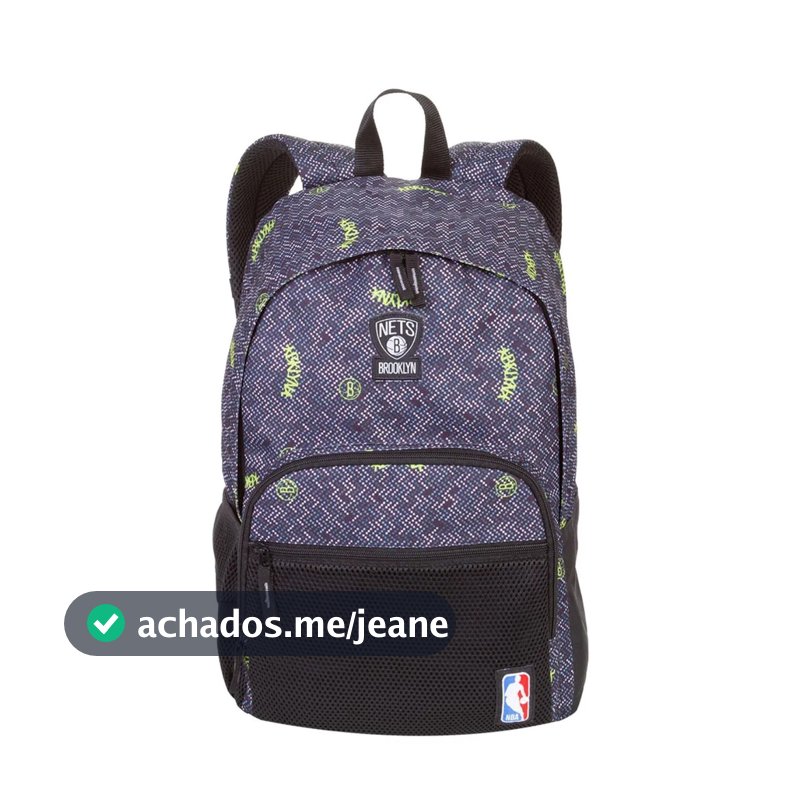 Mochila Sestini Grande Nba Legend Brooklyn Nets Preto