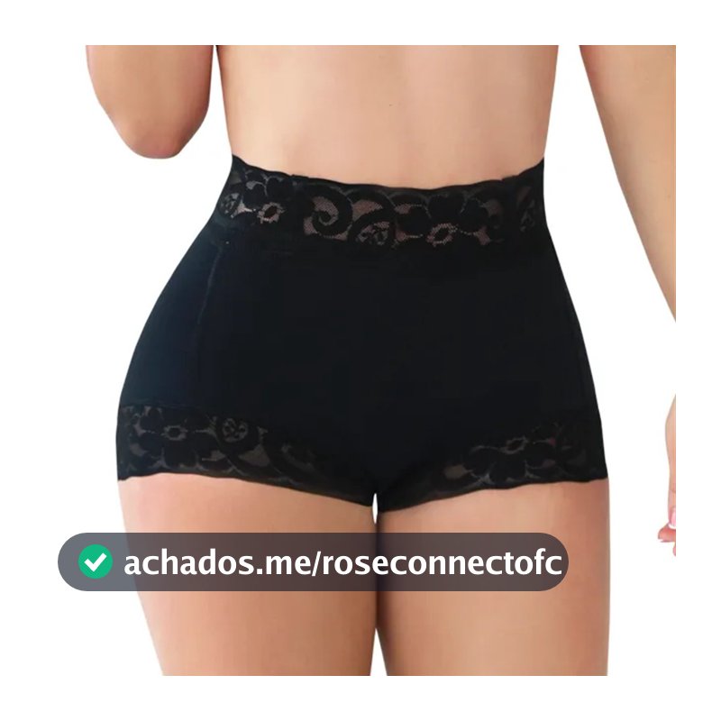 Calcinha modeladora de cintura alta com renda sem marcas, modeladora de corpo, controle de barriga.