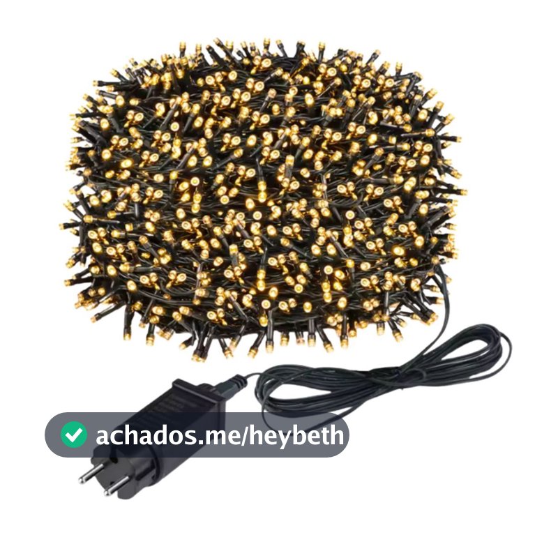 Cordão Led Com Strobo 500 Leds 50Metros Prova D'água Natal Luzes Pisca Pisca amarelo Branco Quente