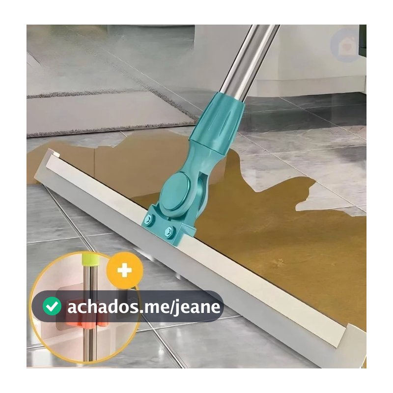 Rodo de Silicone Para Limpeza de Piso Vidros Com Gancho Secos e Molhados Uso Duplo Vassoura Mágica