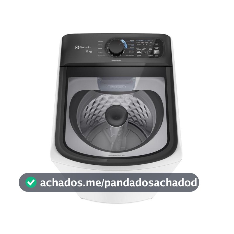 Máquina de Lavar Electrolux Efficient 13kg Branca Compacta, Econômica e Pré-diluição (LET13)
