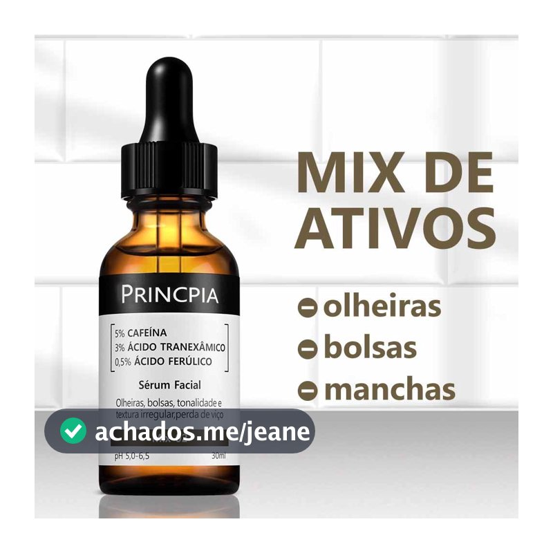 Sérum Facial 30ml Cafeína Ácido Tranexâmico Ácido Ferúlico Reduz Olheiras Bolsas Uniformiza Tom Pele