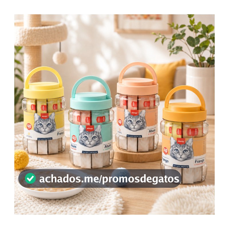 Wanpy Creamy  Pote Com 40 tubos Petisco Para Gatos 560g