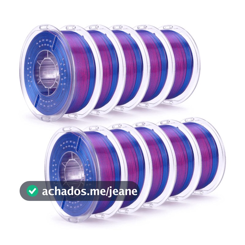 Caixa com 10 Filamentos Elegoo PLA SILK 1.75mm 1Kg