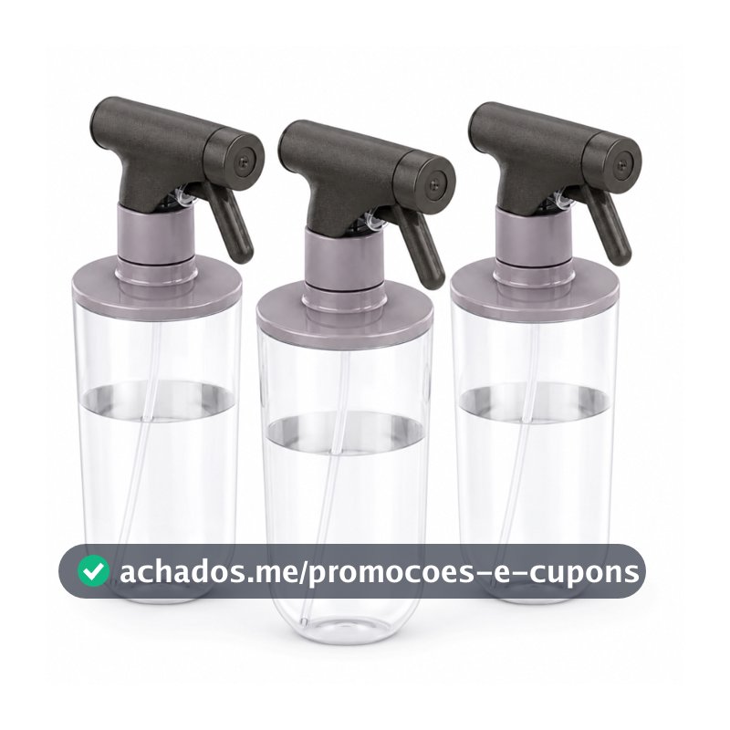 Kit 3 Borrifadores Pulverizadores 500ml Spray Multiuso para Plantas Limpeza Aromatização e Casa