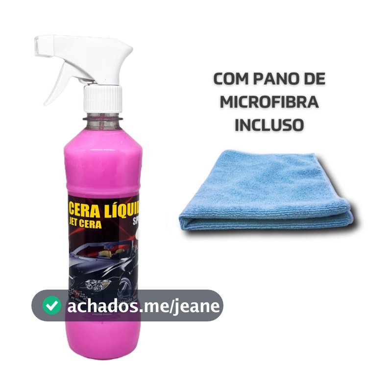 Kit Cera Líquida Blend Spray Carnaúba Proteção Automotiva 500ml + Pano Microfibra