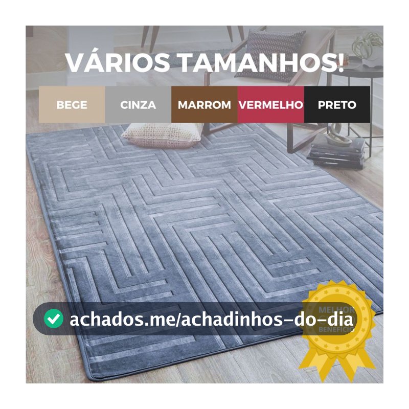 Tapete de Sala Itália Aveludado Premium Vários Tamanhos e Cores Quarto Antiderrapante Moderno