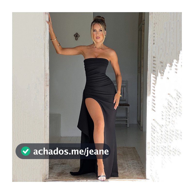 Desejo vestido de noite feminino de um pescoço tubo vestido superior moda Sexy Halter fenda alta saia longa outono