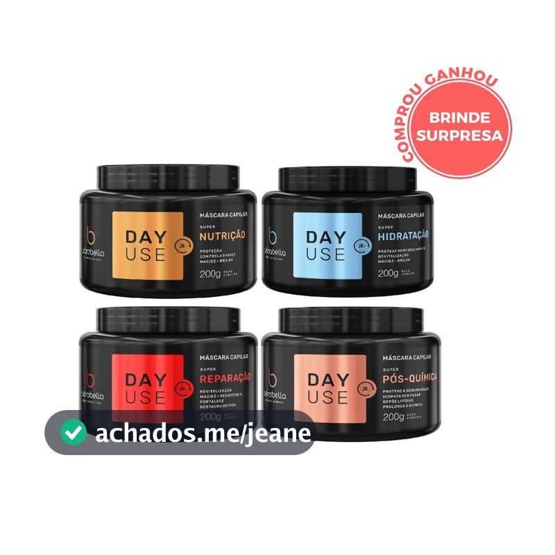 Borabella Quarteto Cronograma Máscaras Day Use Home Care Hidrata+Nutri+Repara+PósQuimica 4x200grs