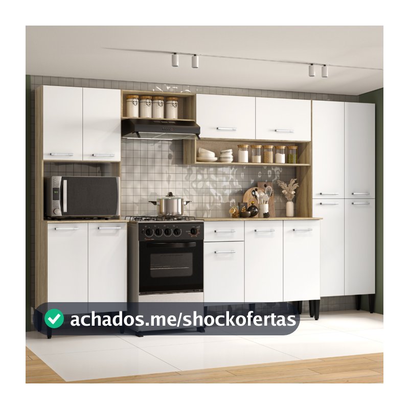 Cozinha Completa Arizona Plus com Armário e Balcão Carraro