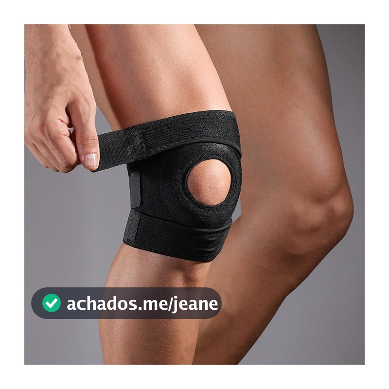 Joelheira Articulada Reforçada Compressão Ortopedica Neoprene Crossfit 3 Pontas Ajustável