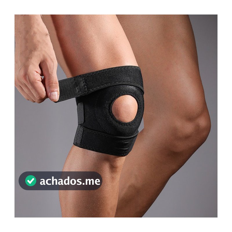 Joelheira Articulada Reforçada Compressão Ortopedica Neoprene Crossfit 3 Pontas Ajustável