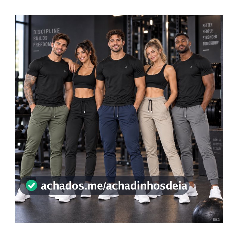 Calça Masculina Jogger Poliamida C/Elastano Esportiva Academia Slim Treino