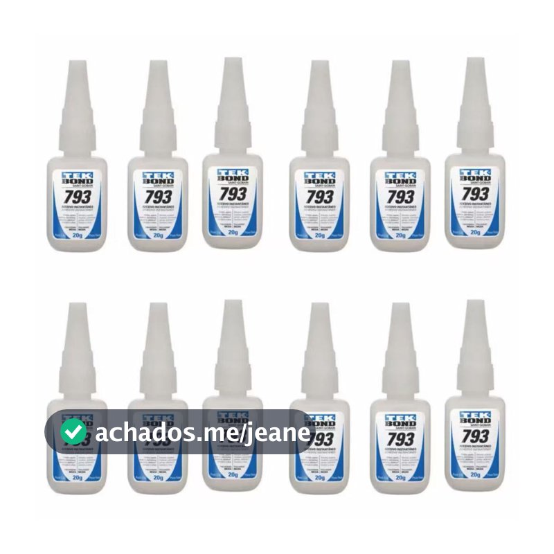 KIT12Colas Instantâneas TekBond 793 20g – Fixação Ultra Forte Para Unhas Postiças/Fibra e Pedrarias.