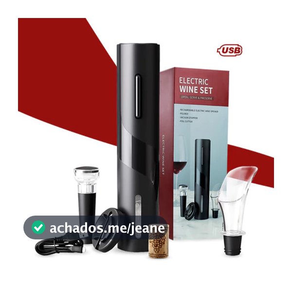 Abridor Saca Rolhas a Recarregável COM  USB  Garrafa De Vinho Automático