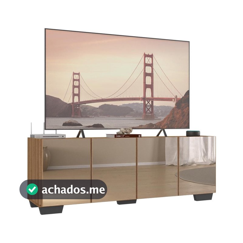 Rack TV até 50 Polegadas com Espelhos 4 Portas Multimóveis MP1083