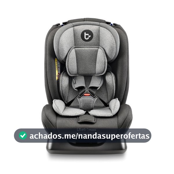 Cadeira Para Auto 0-36 Kg Litet Mass Preta e Cinza - BB458