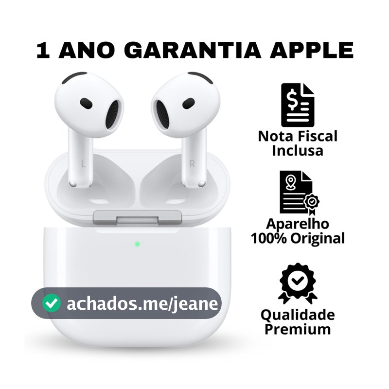 Apple AirPods 4ª Geração Com Cancelamento De Ruído Original Lacrado NF + 1 Ano De Garantia Apple